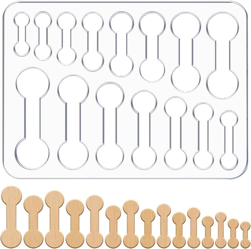 beinkmake 15 in 1 Dumbbell Router Template Acrylic Clear Valet Tray Router Template for Woodworking Drawing Inlay Templates Charcuterie Board Handicraft Decorative Templates 11.8x8.6 inch - Image 1